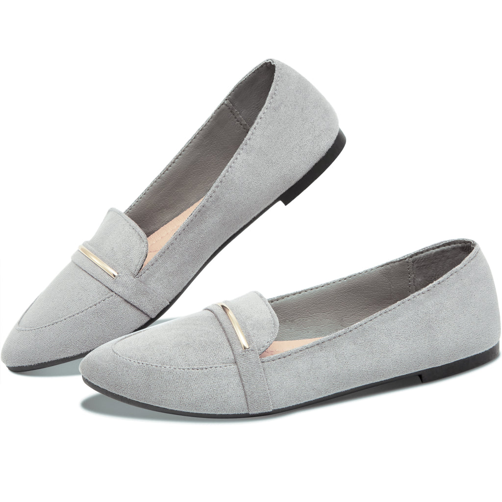 MOOMMO Women Ballet Flats Square Toe Slip on Flats